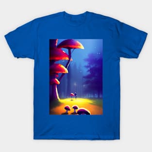 DREAMY SURREAL RED MUSHROOMS AT NIGHT T-Shirt